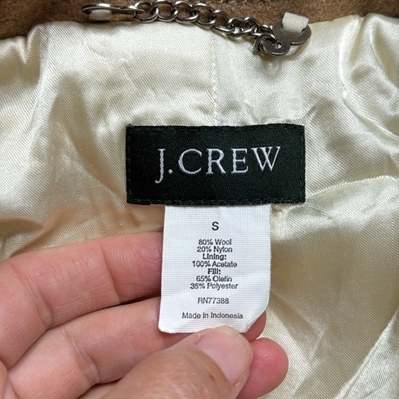 J. Crew Tan Wool Button Pea Jacket Size Small - Picture 7 of 8